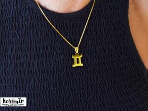 Ατσάλινο ζώδιο Δίδυμος χρυσό